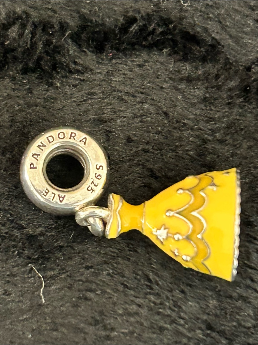 Pandora Yellow Enamel Princess Dress Dangle Charm